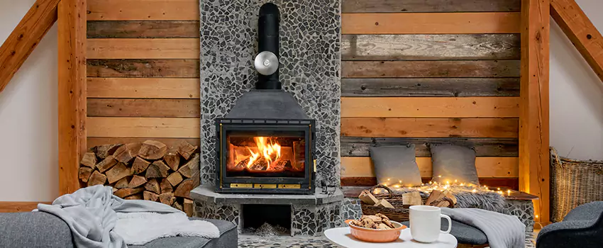 Thelin Hearth Products Direct Vent Gas Stove Fireplace Inspection in Abington, Massachusetts